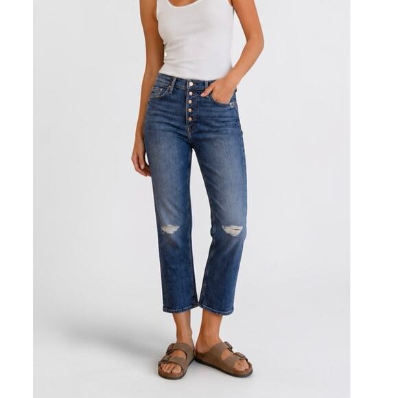 MOTHER Denim - Mother The Pixie Tomcat Crop size 28 Not Cut & Pasted Ankle Jeans